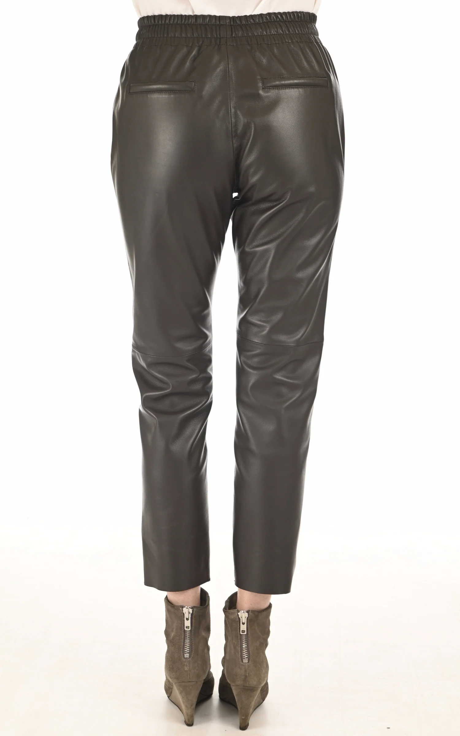 Pantalon jogpant Gift cuir marron foncé – Image 4