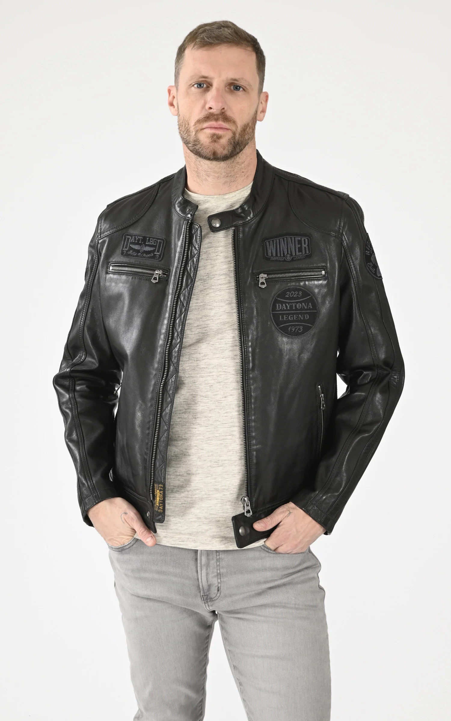 Blouson cuir Wartburg noir