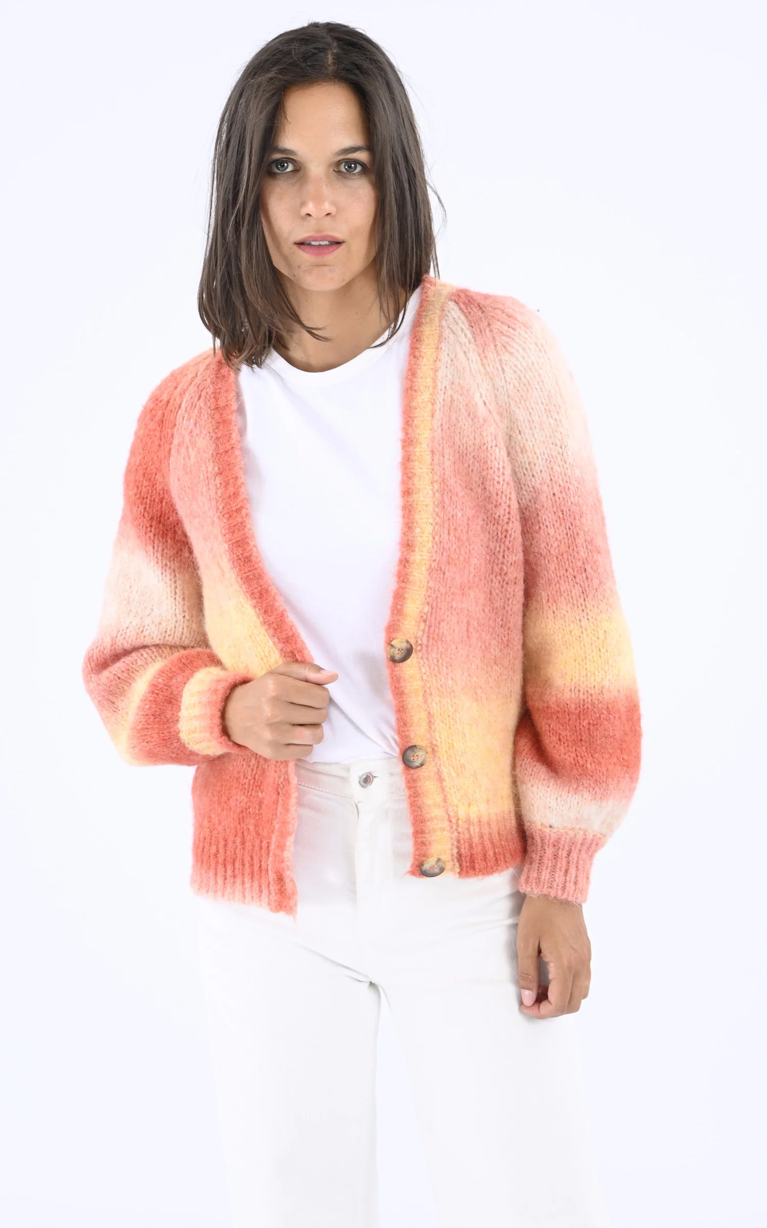 Gilet laine et alpaga orange – Image 2