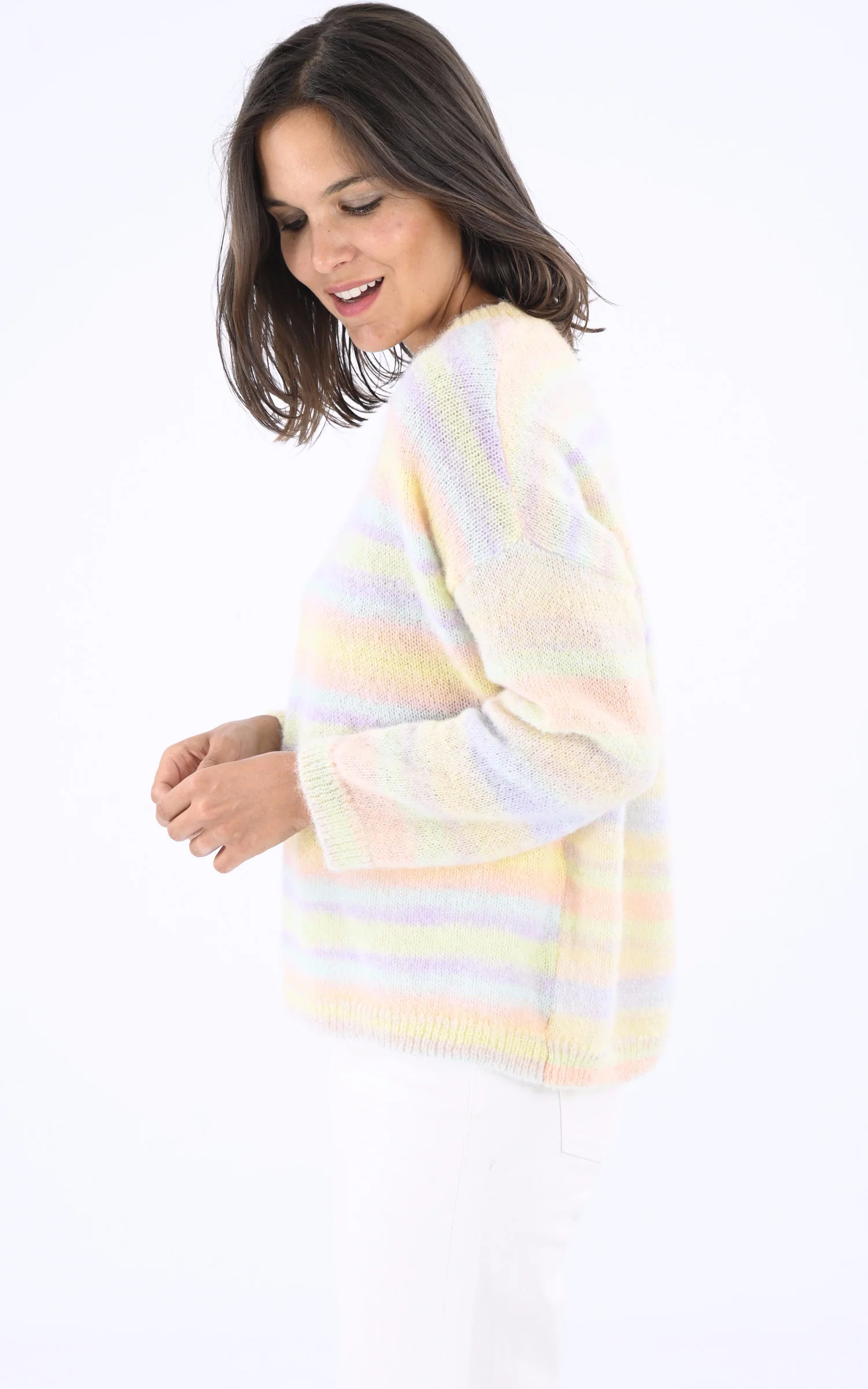 Pull coton et laine jaune – Image 3