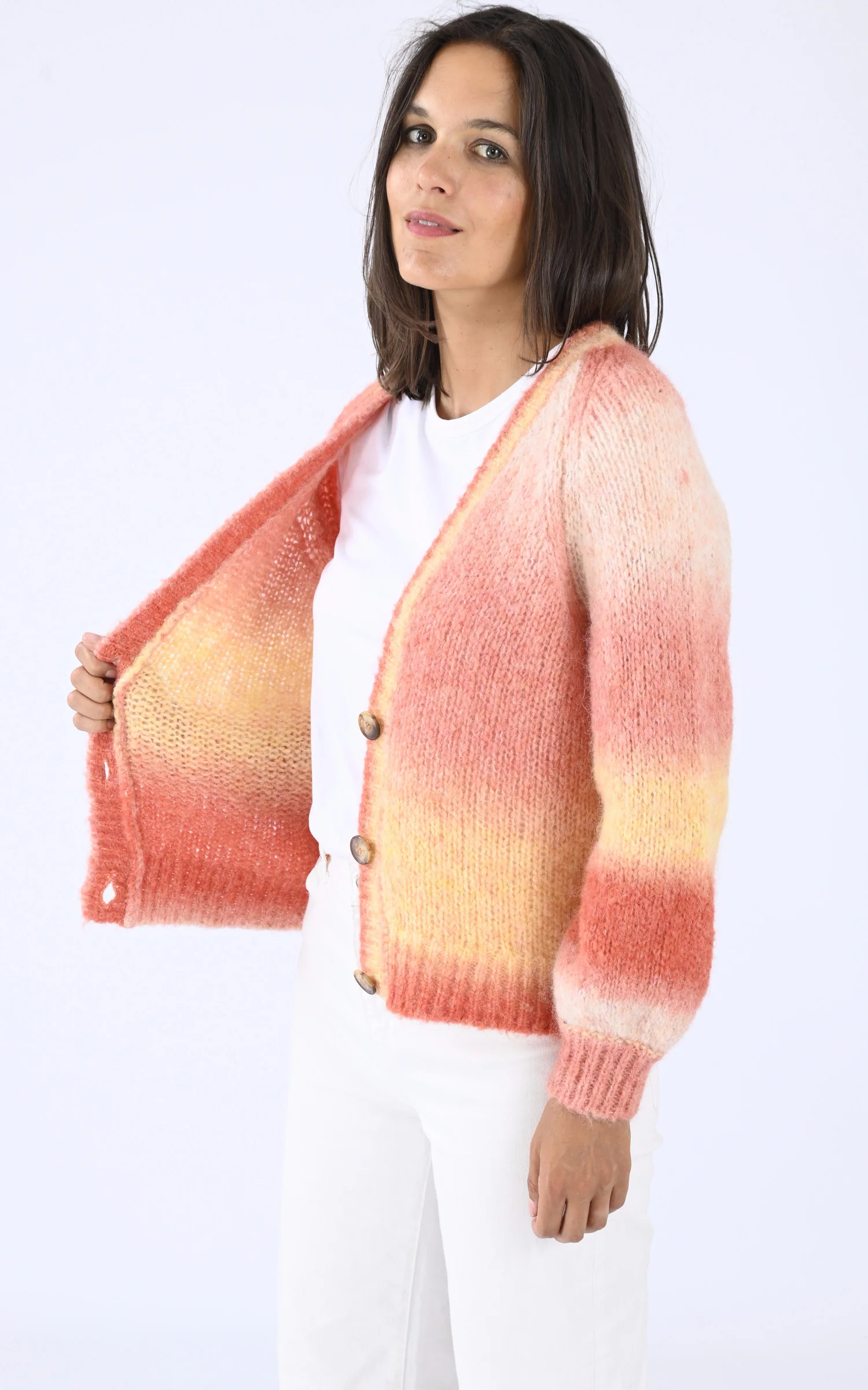 Gilet laine et alpaga orange – Image 3