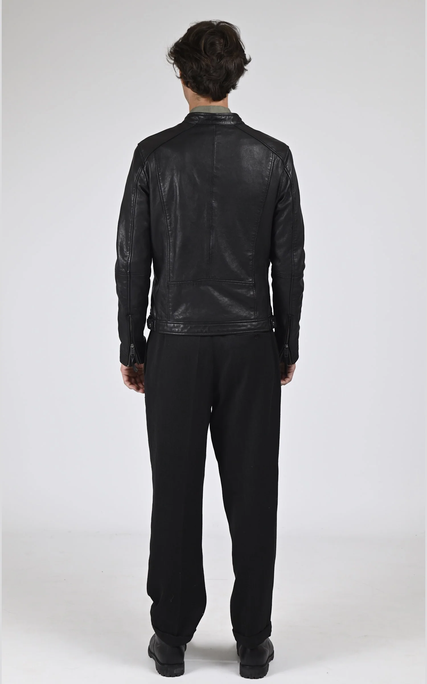Blouson Mumbai cuir noir – Image 4