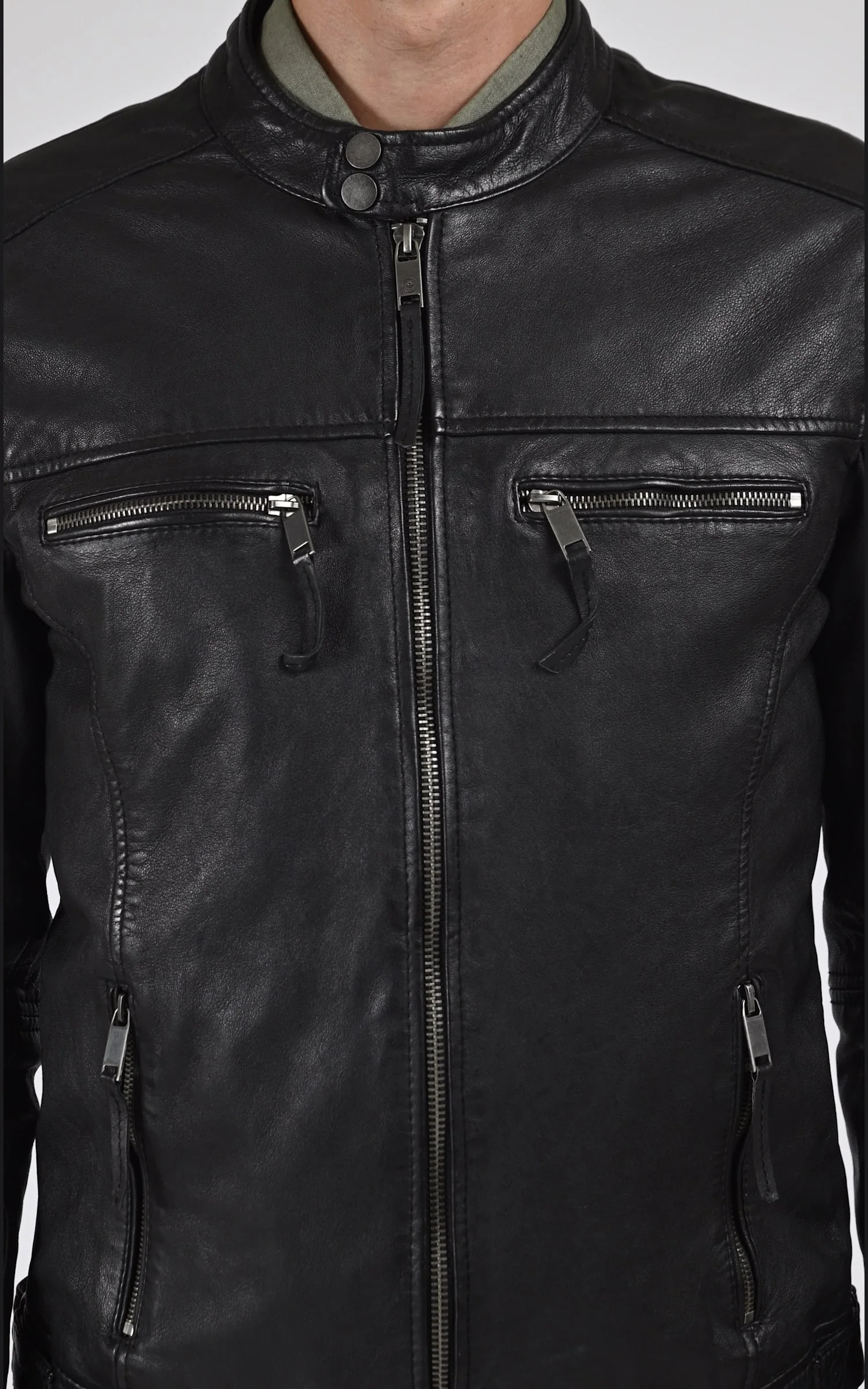Blouson Mumbai cuir noir – Image 5