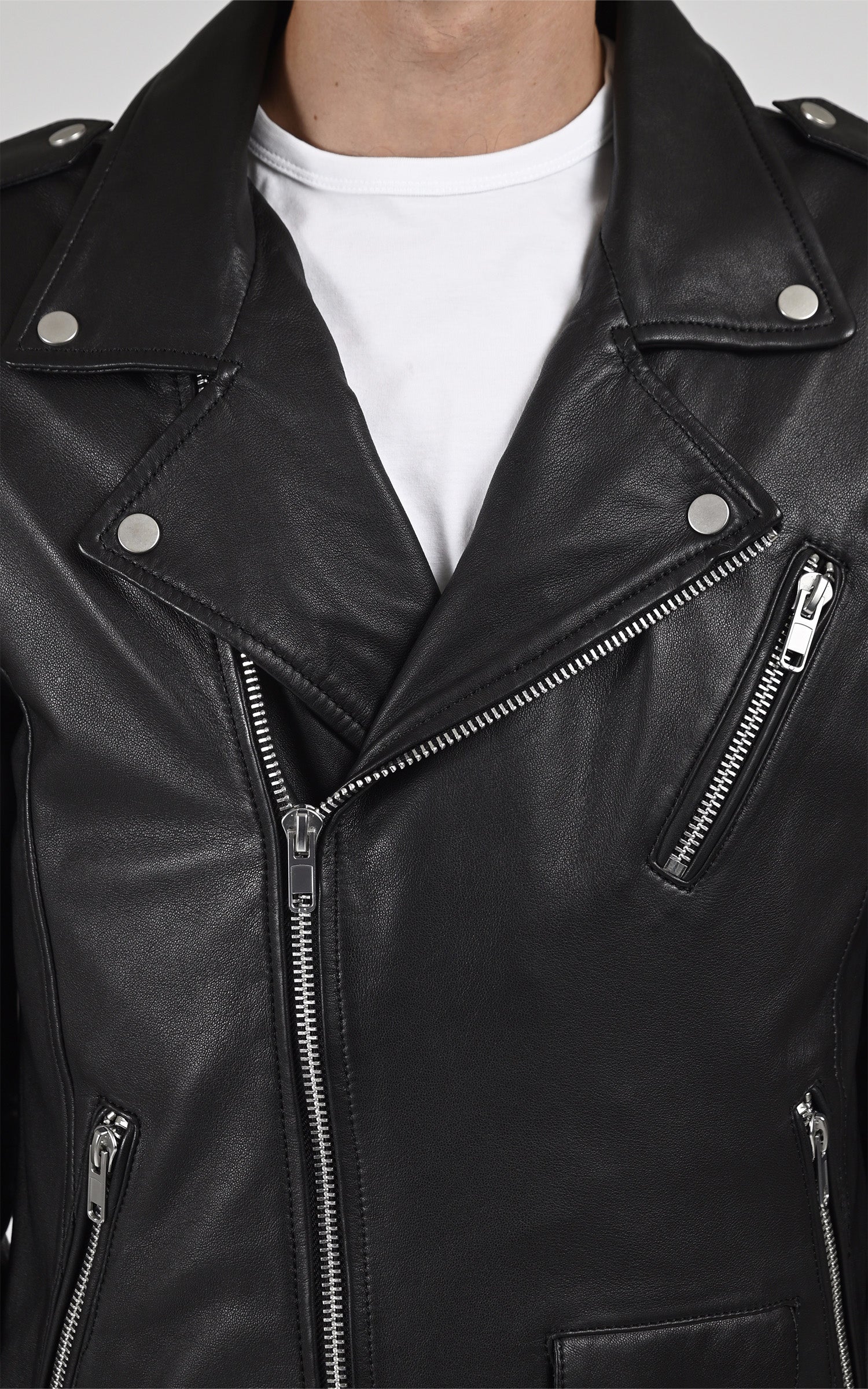 Blouson perfecto cuir Rocky noir – Image 5