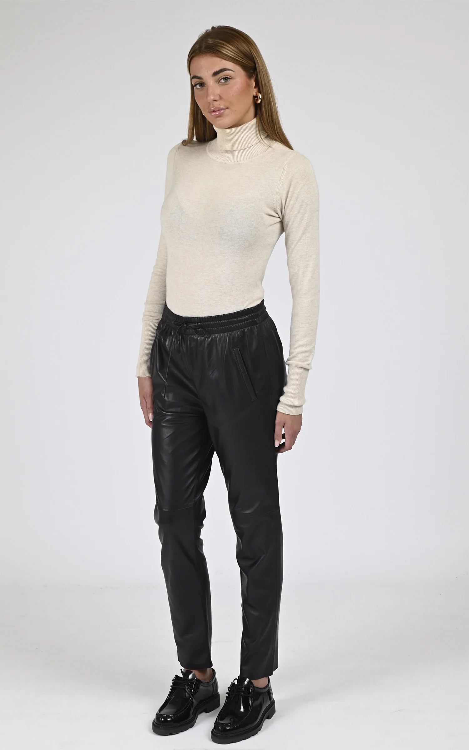 Pantalon jogpant Gift cuir noir – Image 2