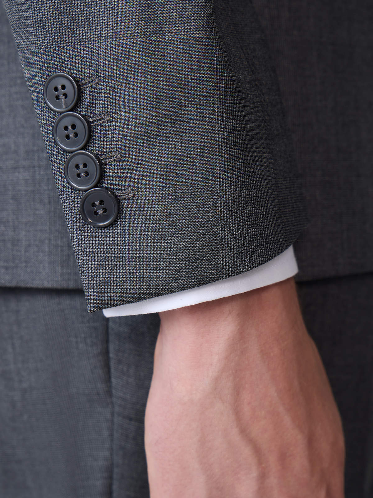 Costume 2 pièces regular en laine Vitale Barberis Canonico grise Prince de Galles – Image 3