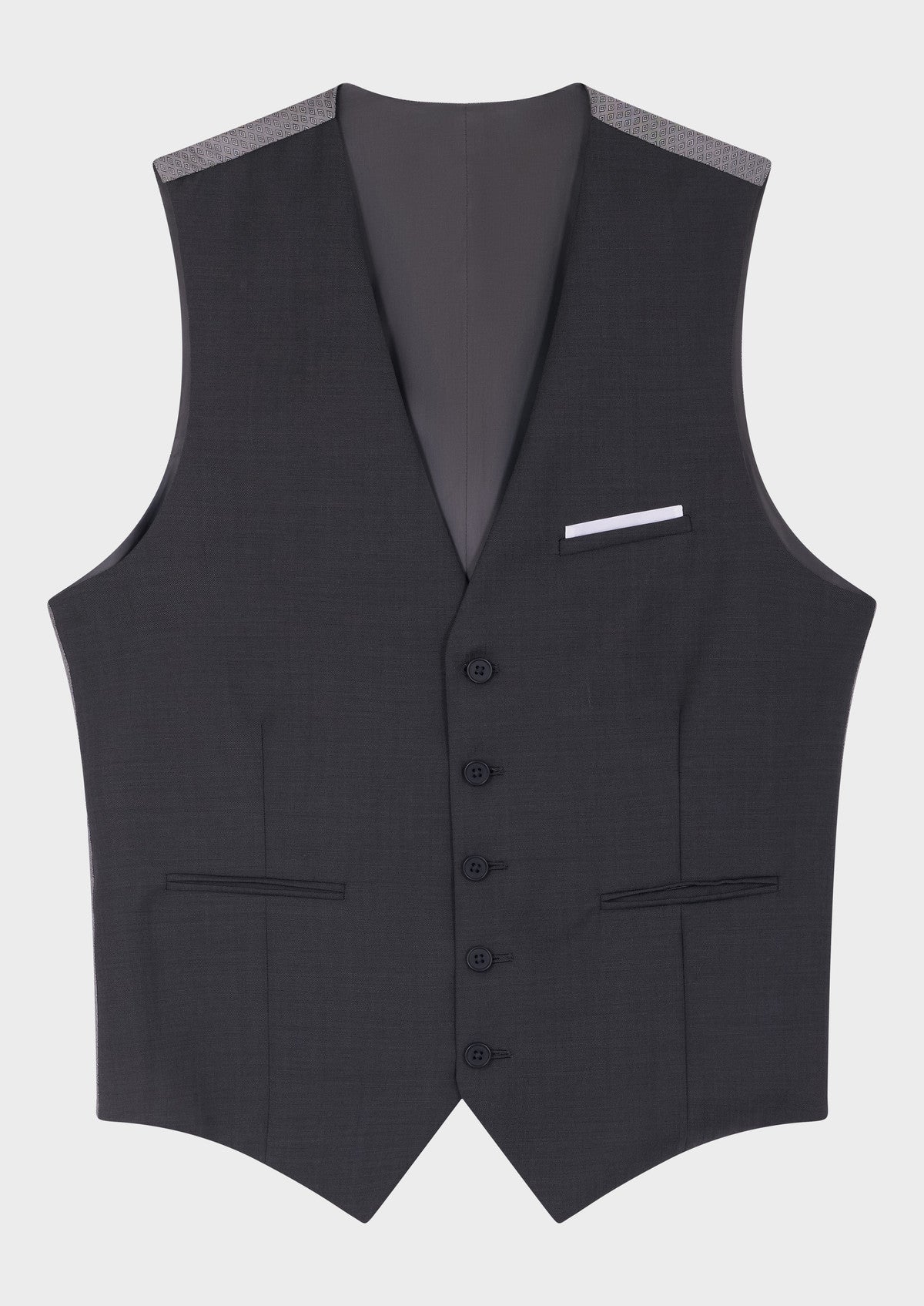 Gilet de costume en laine Marzotto unie anthracite – Image 5